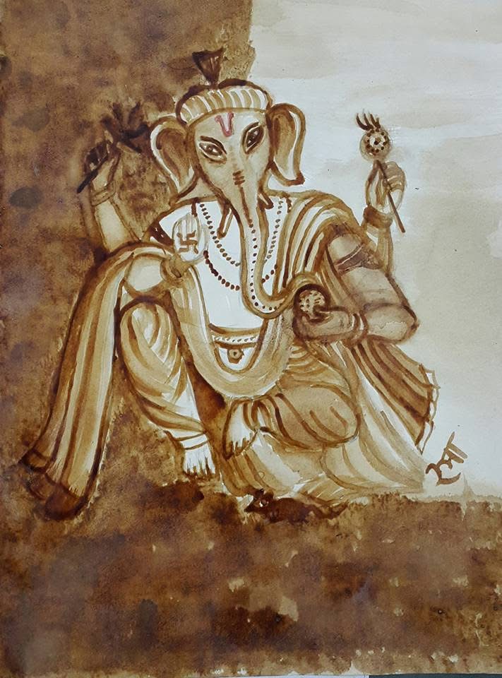 coffee painting Ganesha