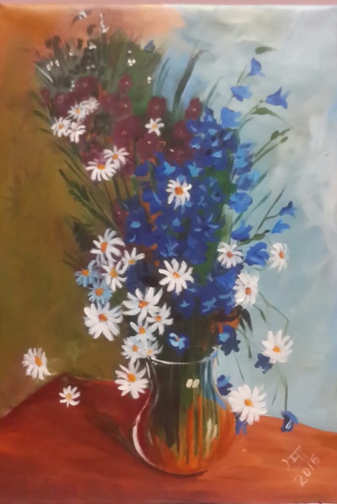 flower pot acrylic painting