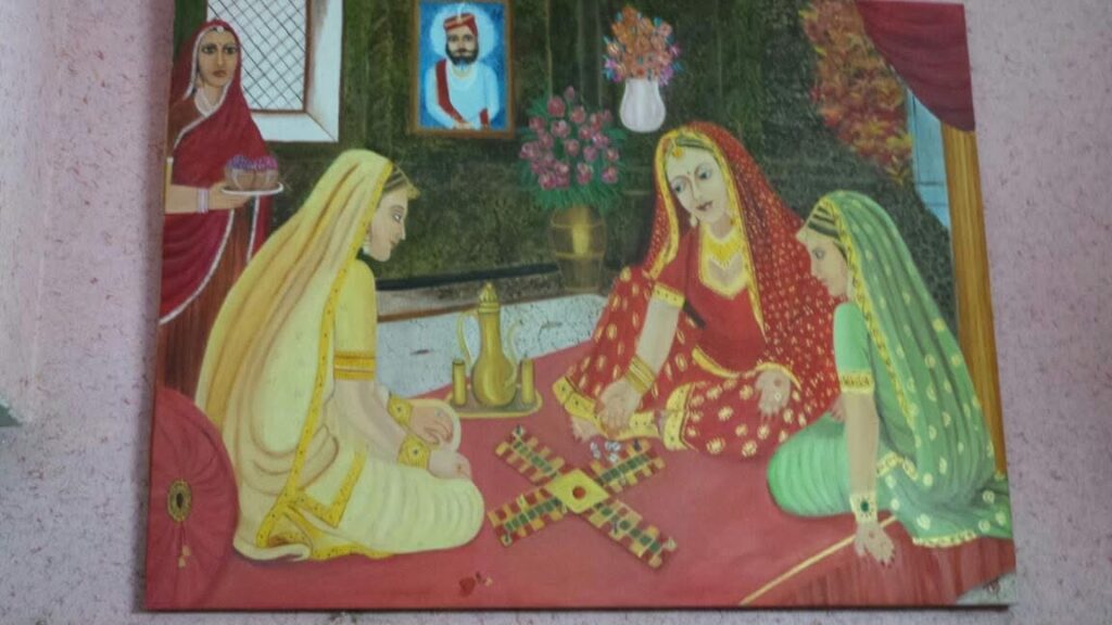 females playing chaupad