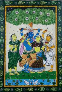 Radha Krishna Pattachitra painting