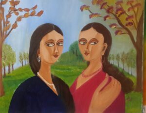 Friends Together oil painting