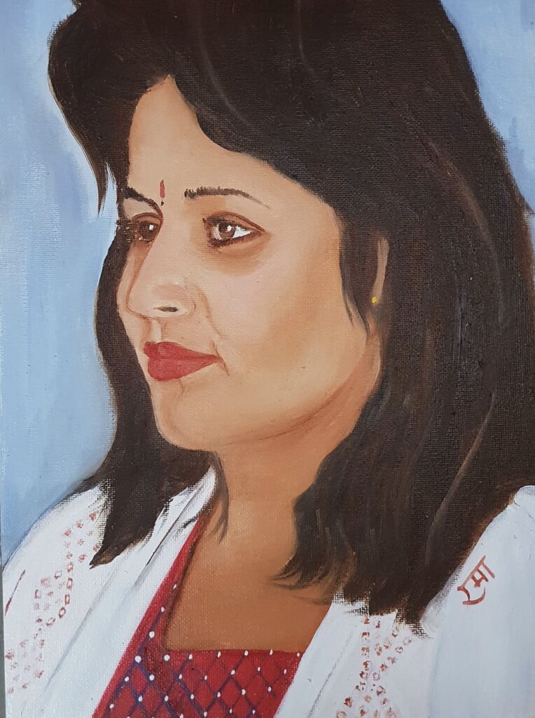 acrylic painting on canvas a portrait