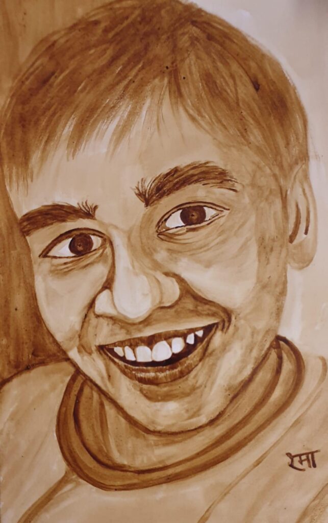 My son my smile coffee painting