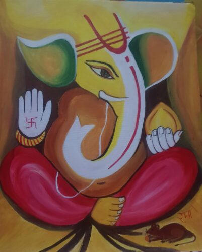 Ganesha oil painting