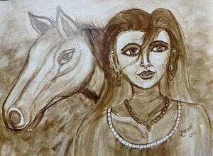 horse my companion coffee painting