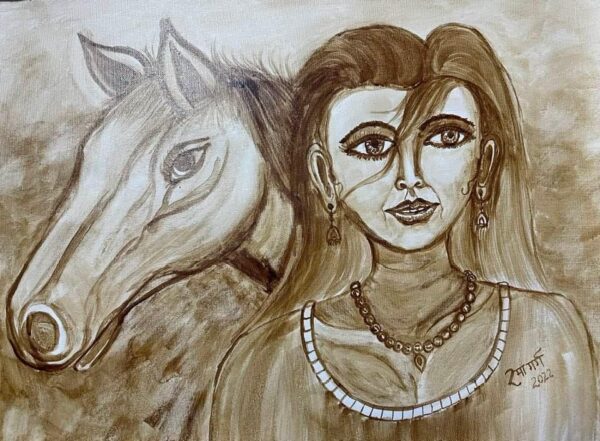 horse my companion coffee painting