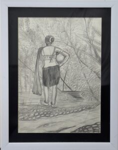 Solemn Journey charcoal painting